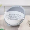 Simple household kitchen double-layer vegetable washing and draining basket, simple living room fruit washing thickened water filter basin, fruit platter Specification image